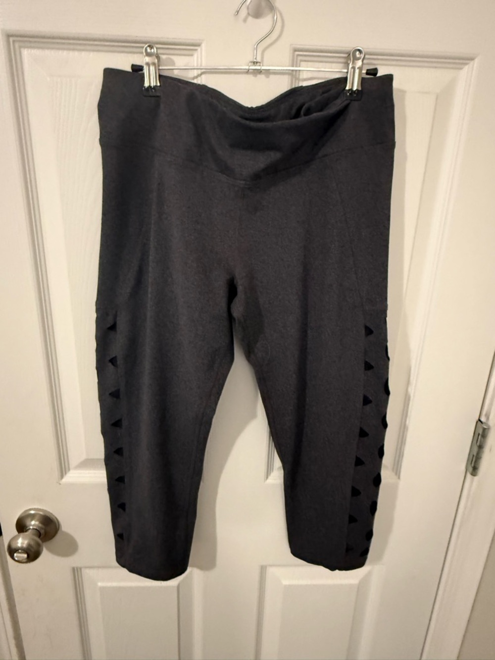 Betsey Johnson Charcoal Gray Capris with Side Cutouts size L